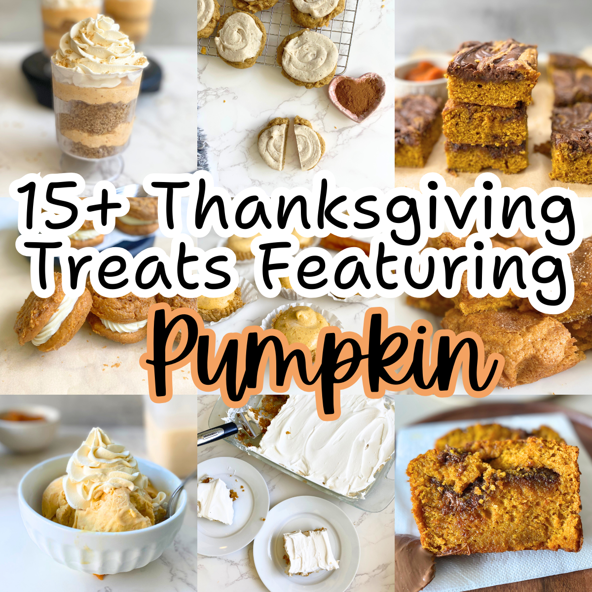 15 Thanksgiving Pumpkin Desserts Collage
