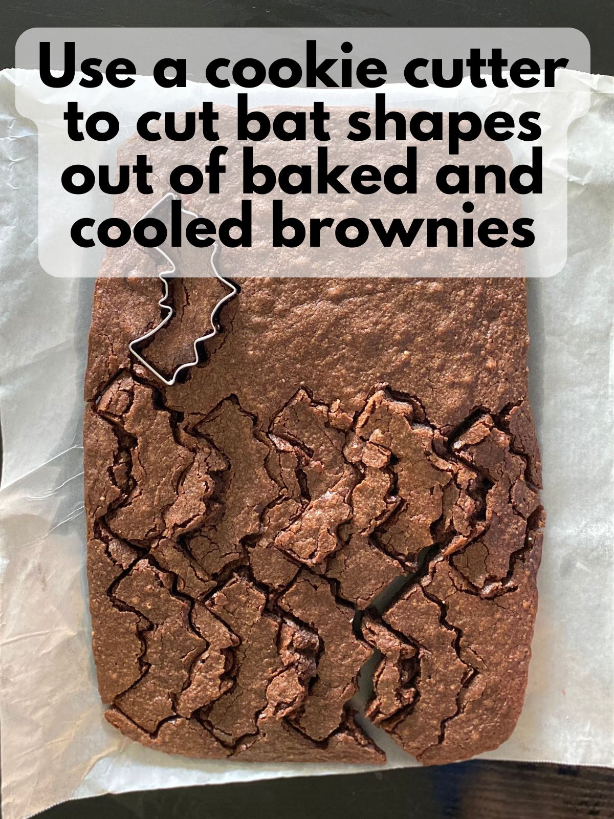 brownies cut into bat shapes