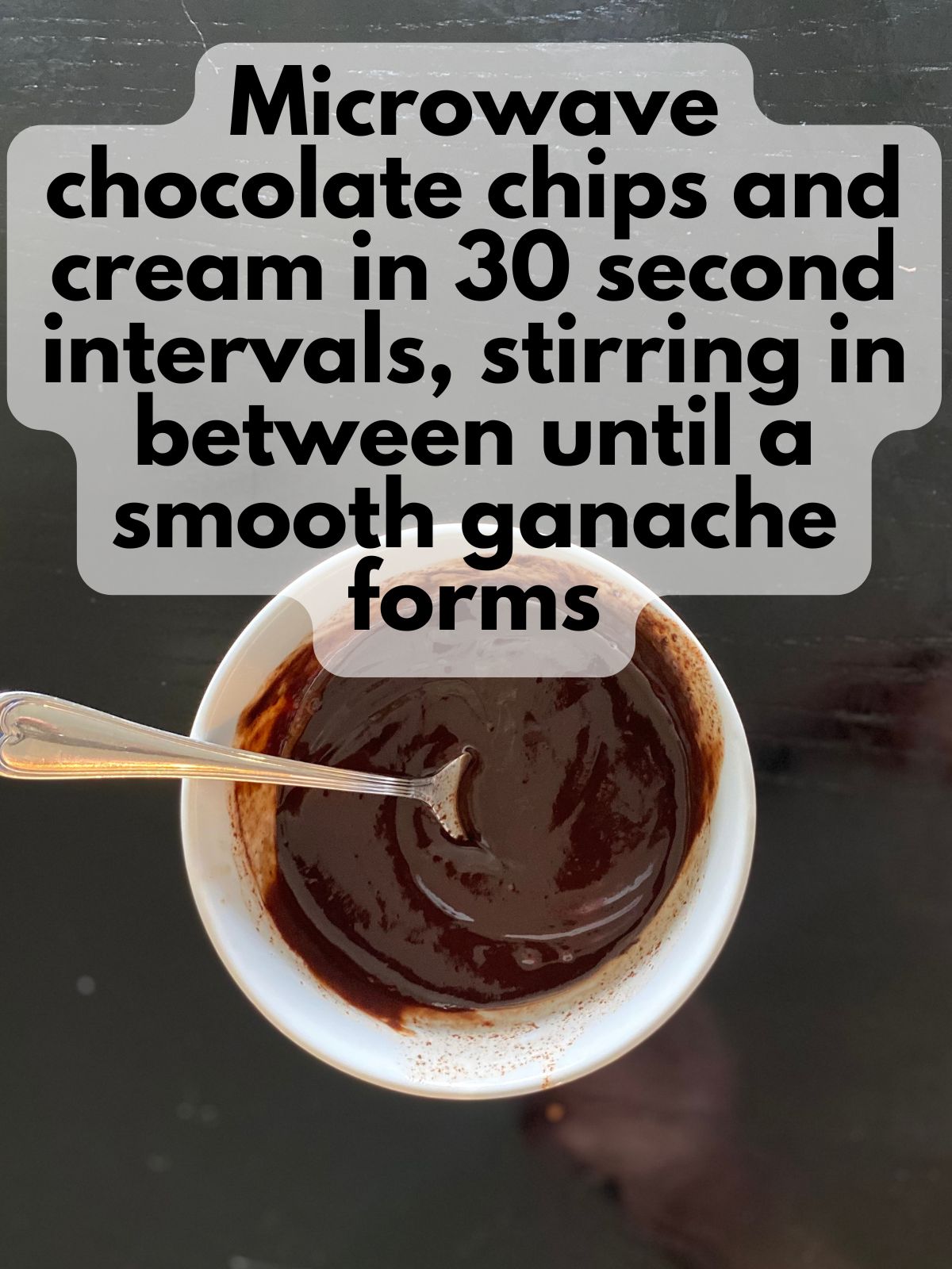 chocolate ganache in a bowl