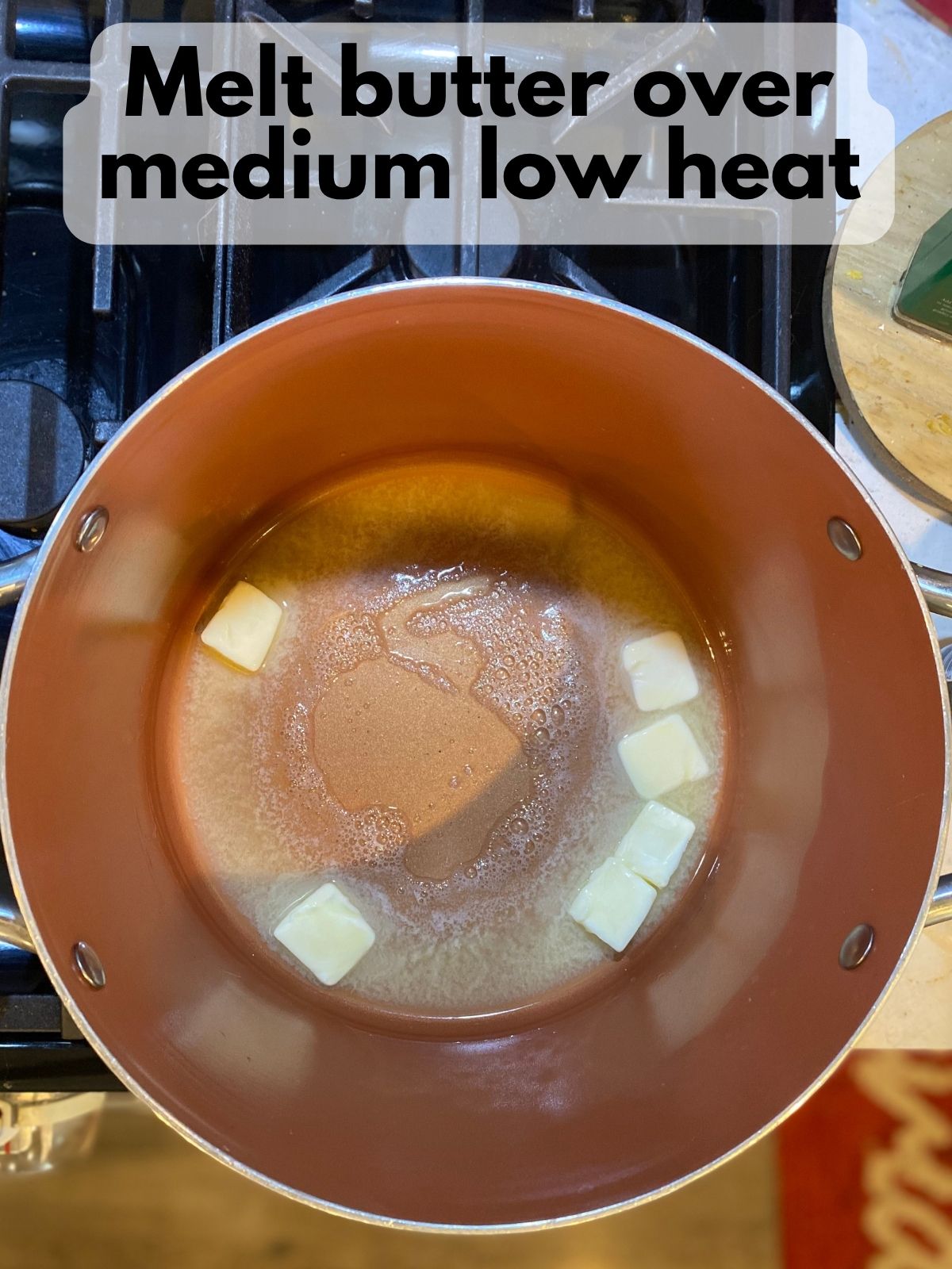 melted butter in a pan