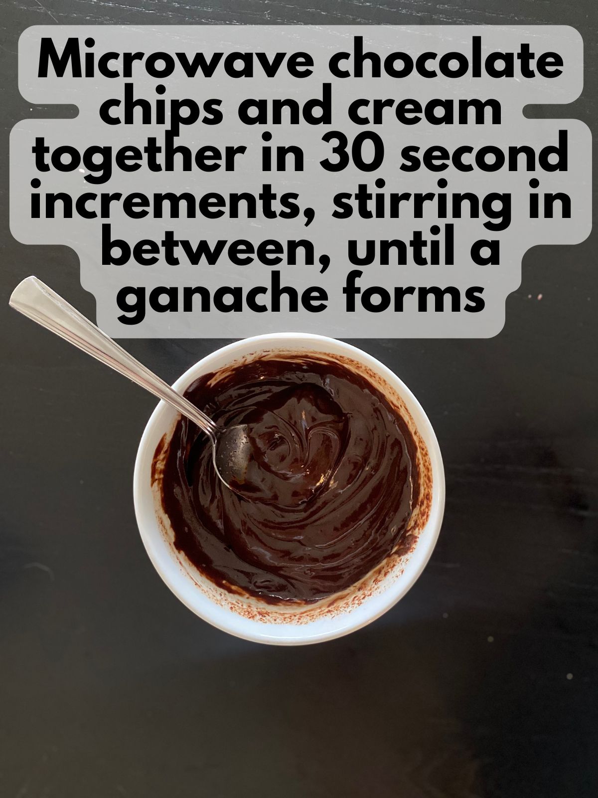 chocolate ganache in a bowl