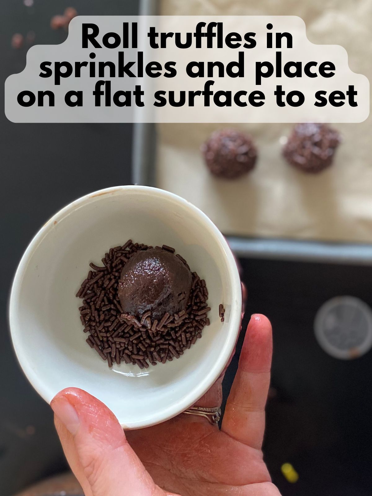 brownie truffle rolled in sprinkles