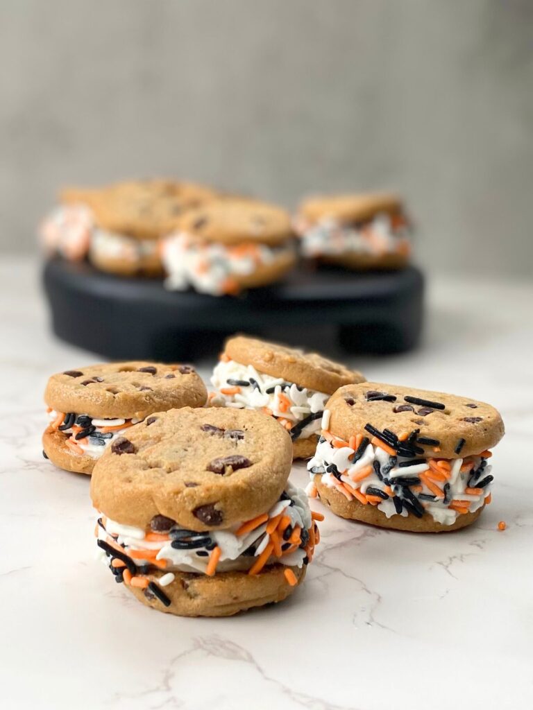 Halloween sprinkle ice cream sandwiches