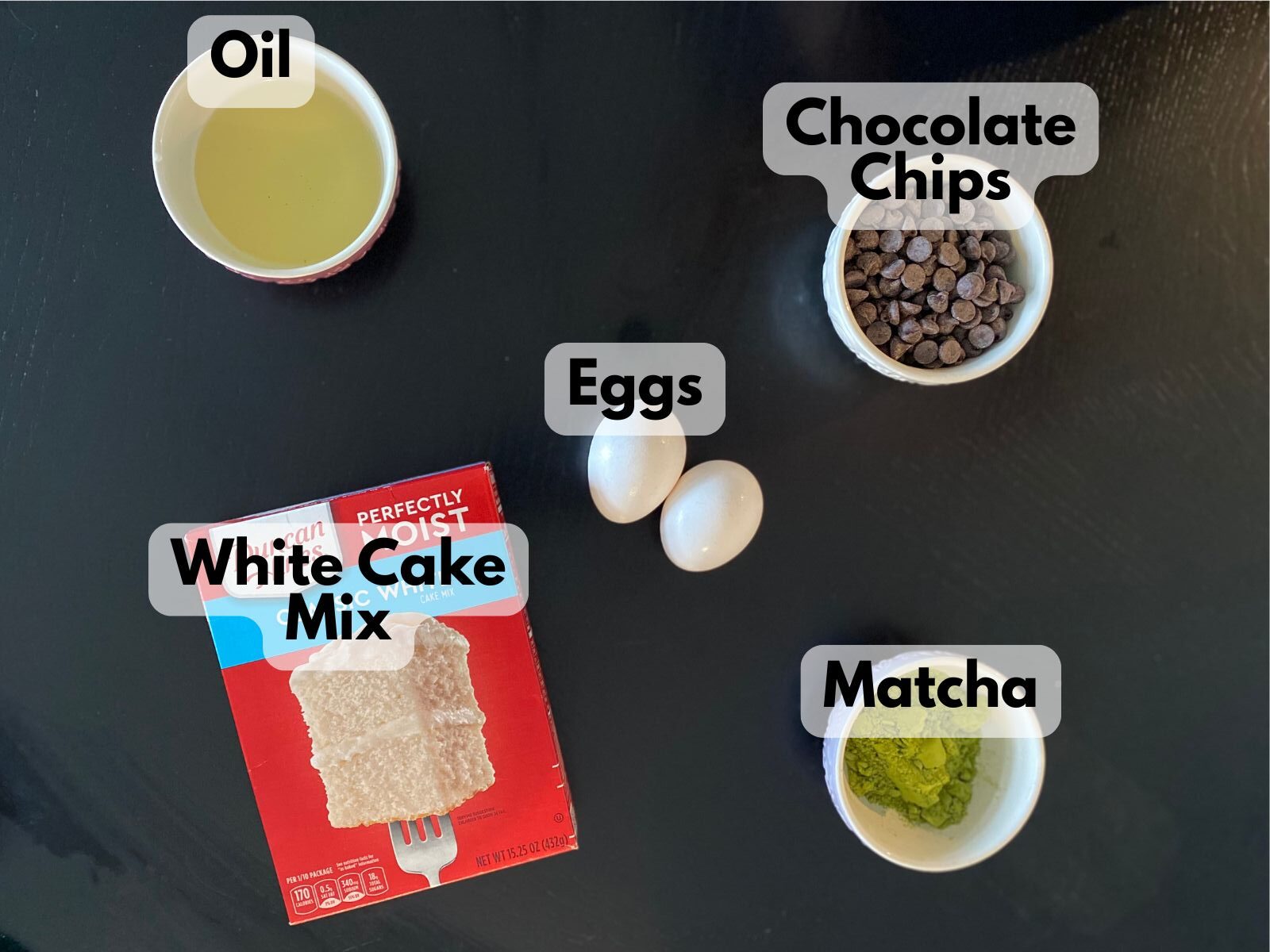 matcha cake mix cookies ingredients