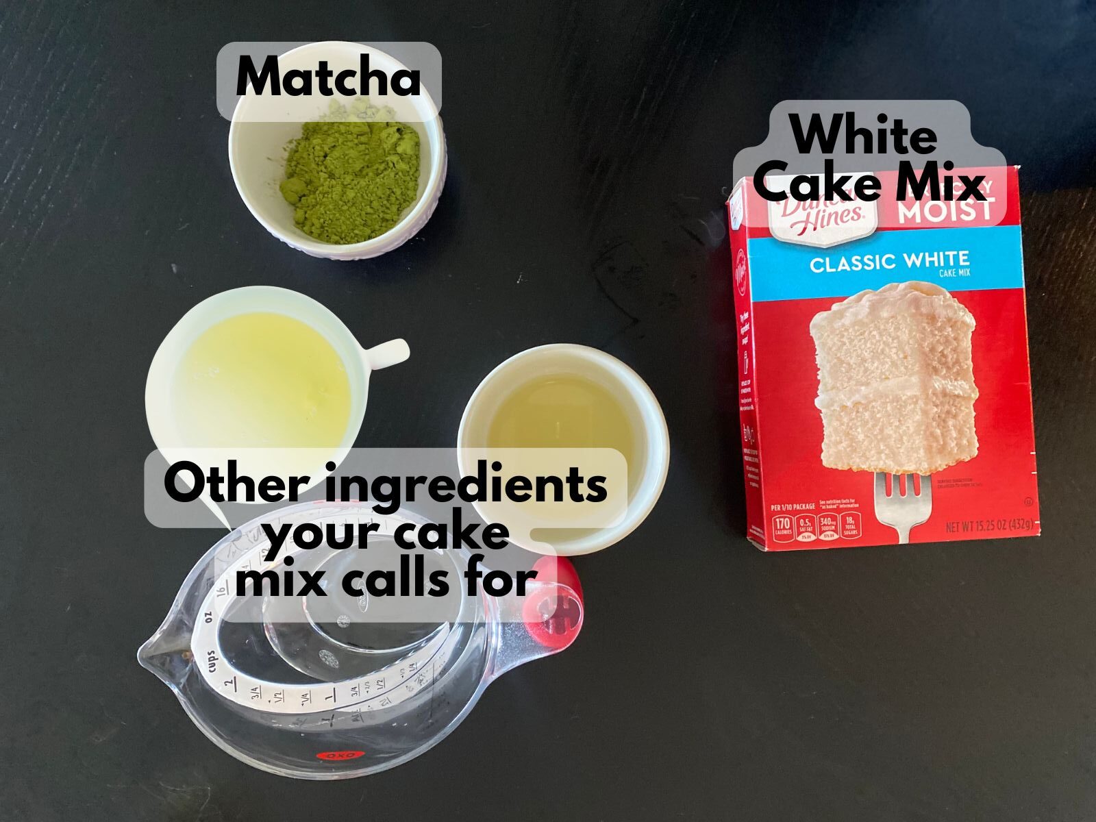 box mix matcha cupcakes ingredients