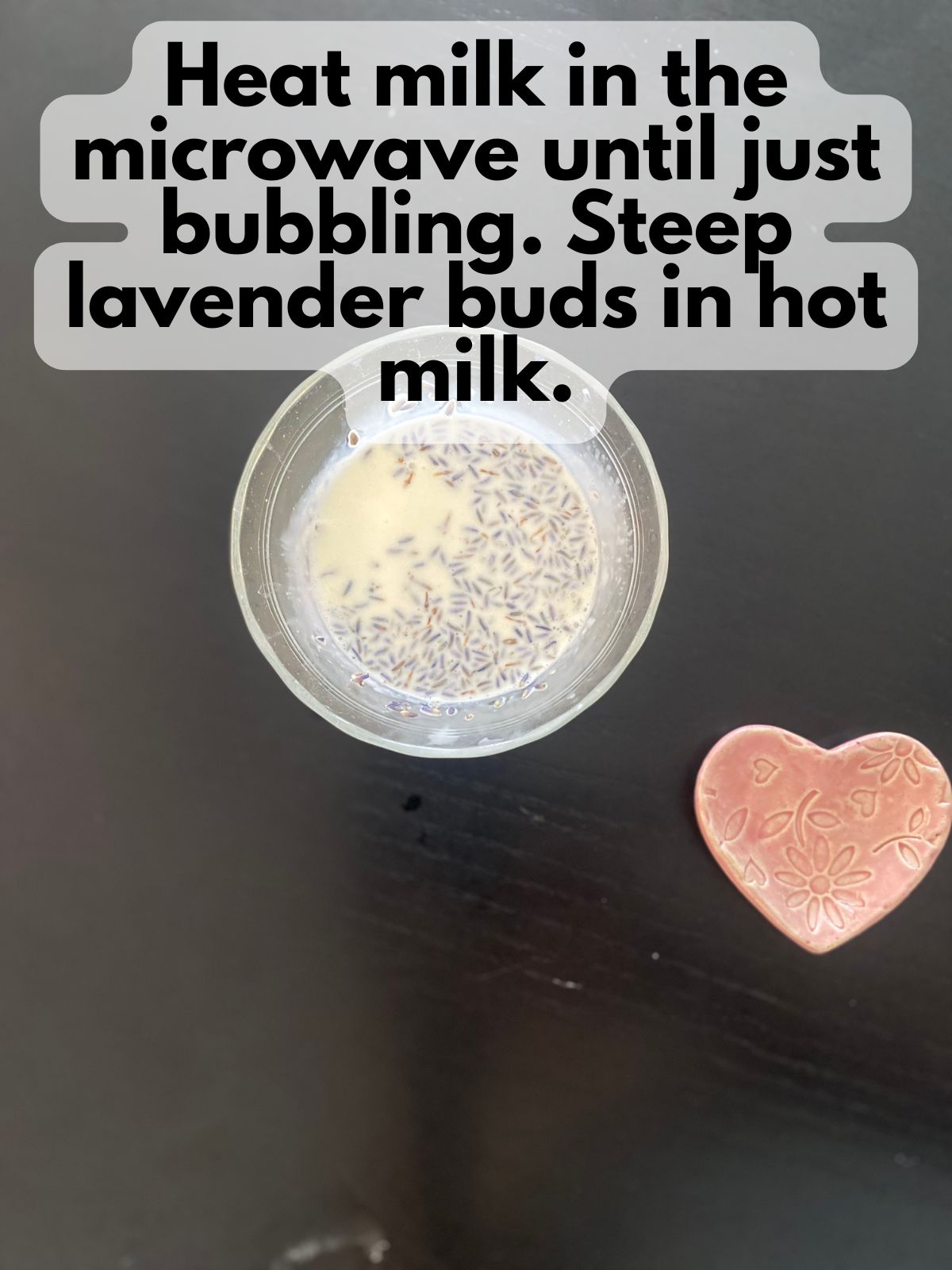 lavender steeping in hot milk