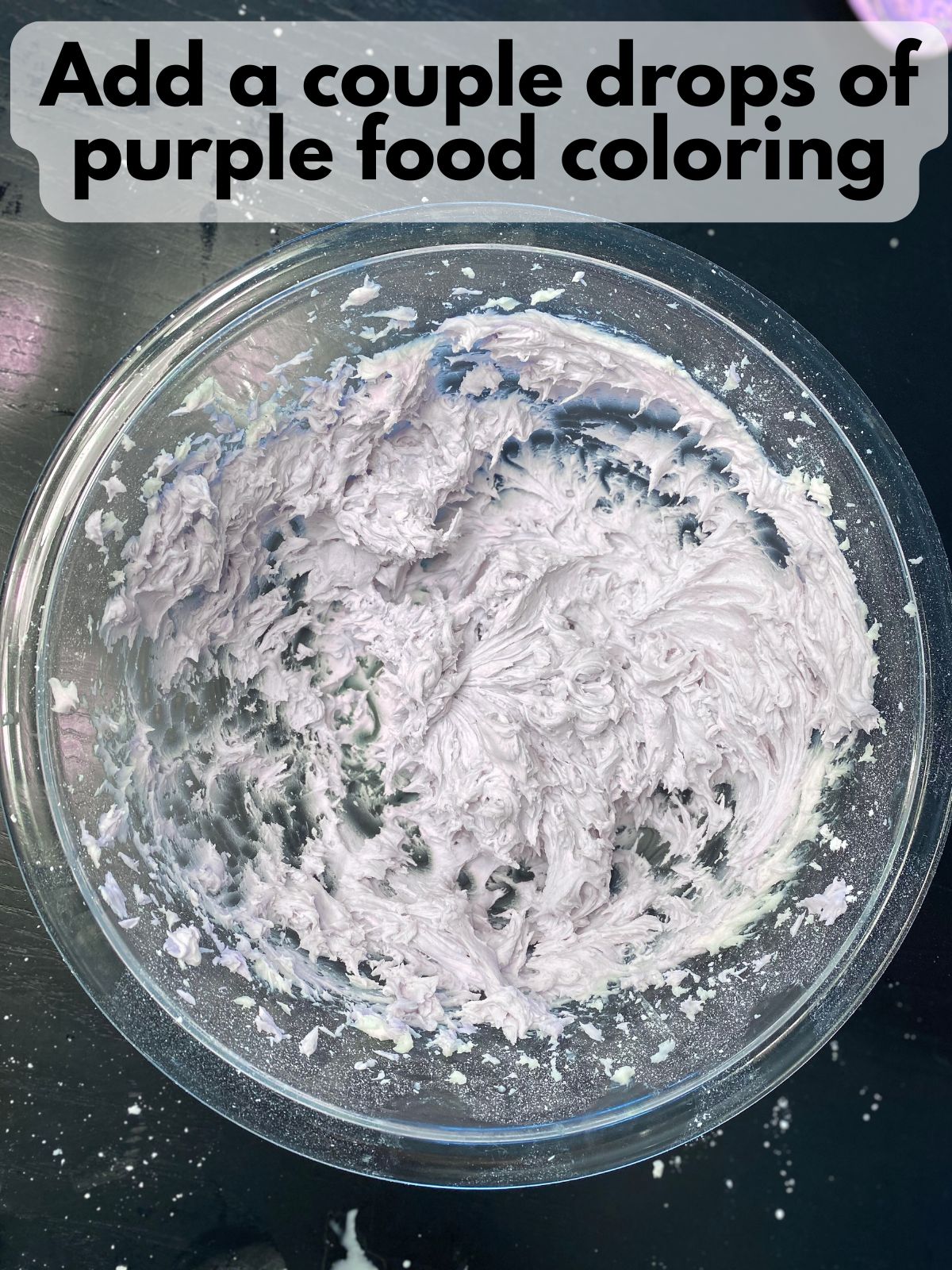 lavender buttercream frosting tinted purple