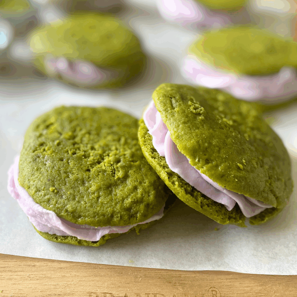 matcha lavender whoopie pies