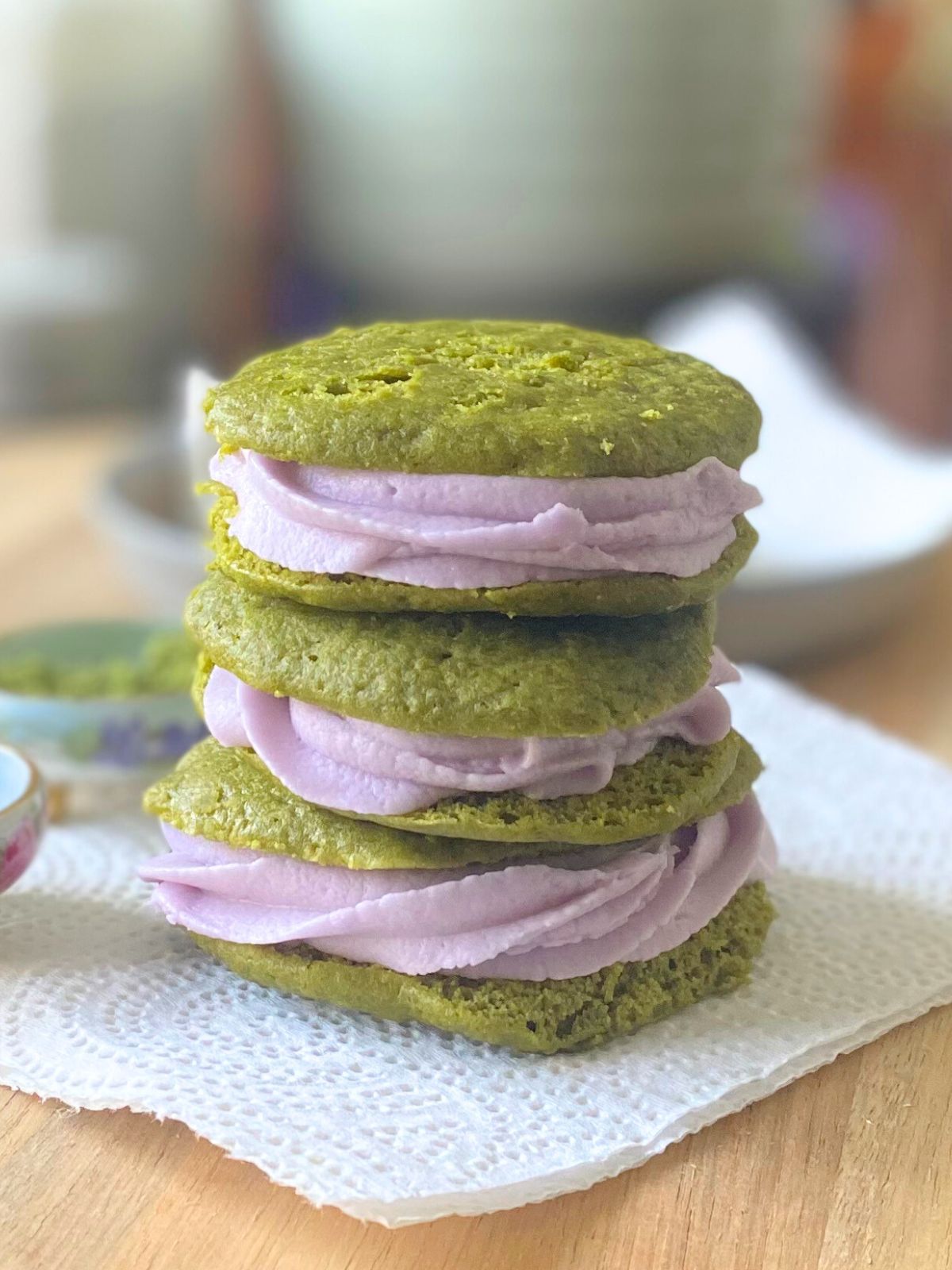 matcha lavender whoopie pies