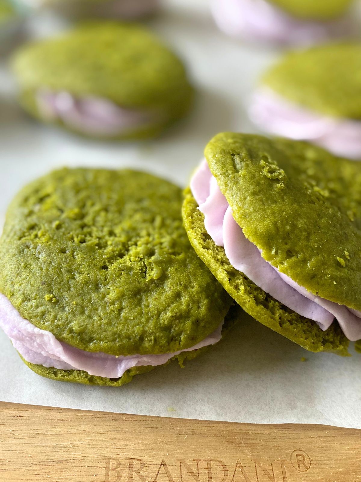 matcha lavender whoopie pies