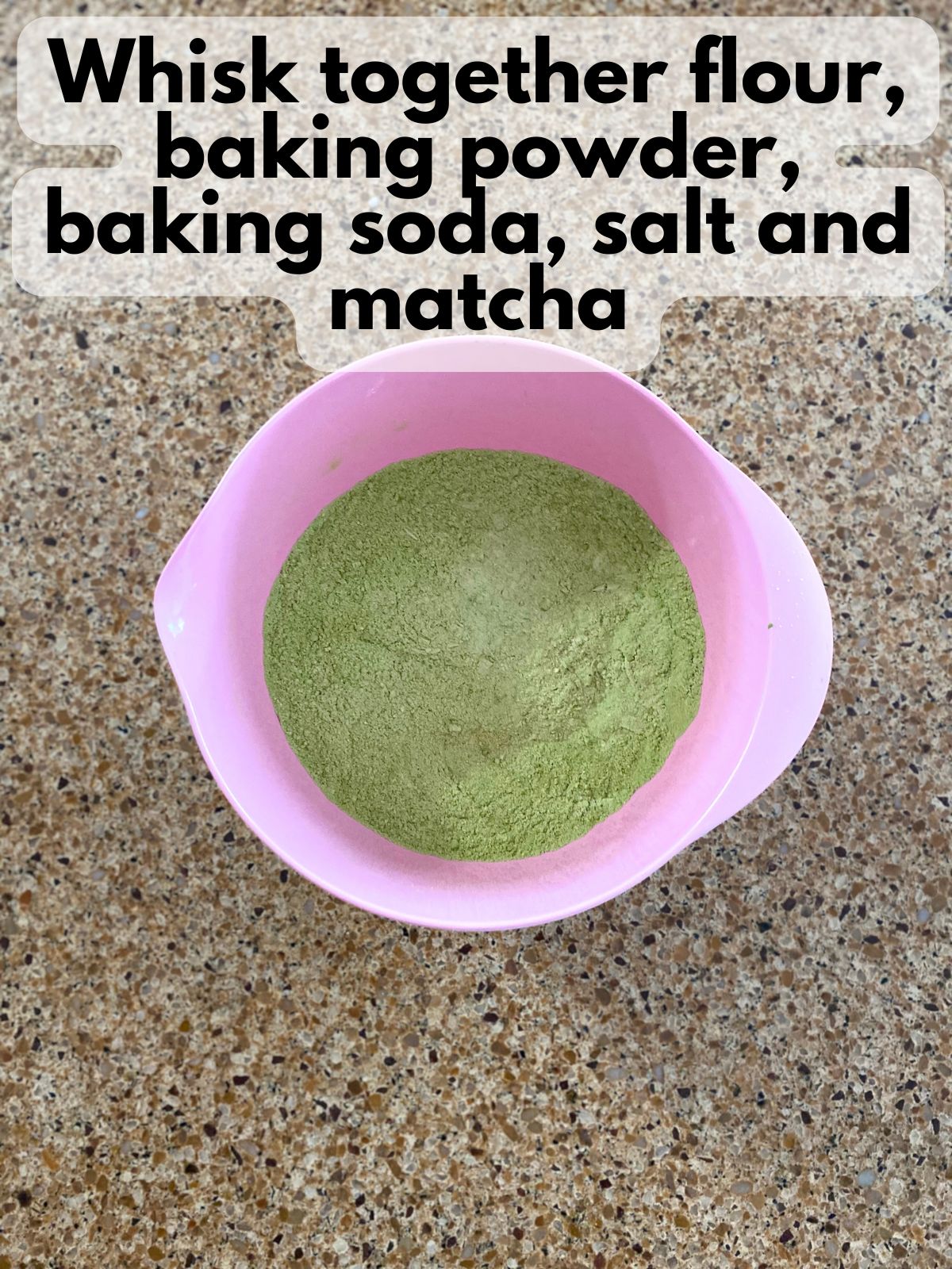 mixed dry ingredients for matcha whoopie pie