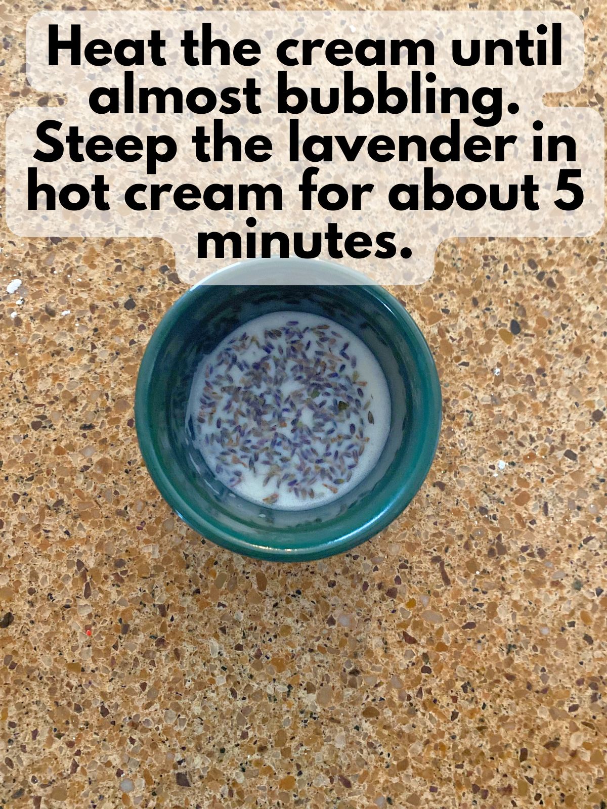 lavender steeping in warm milk
