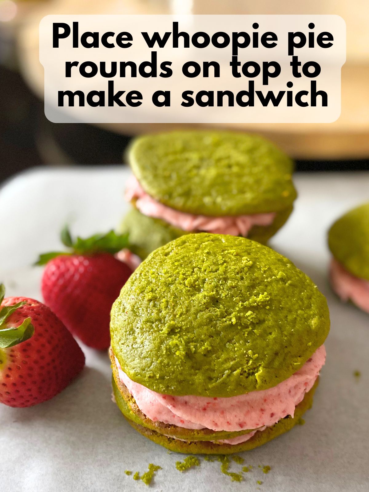 matcha whoopie pies sandwiched together