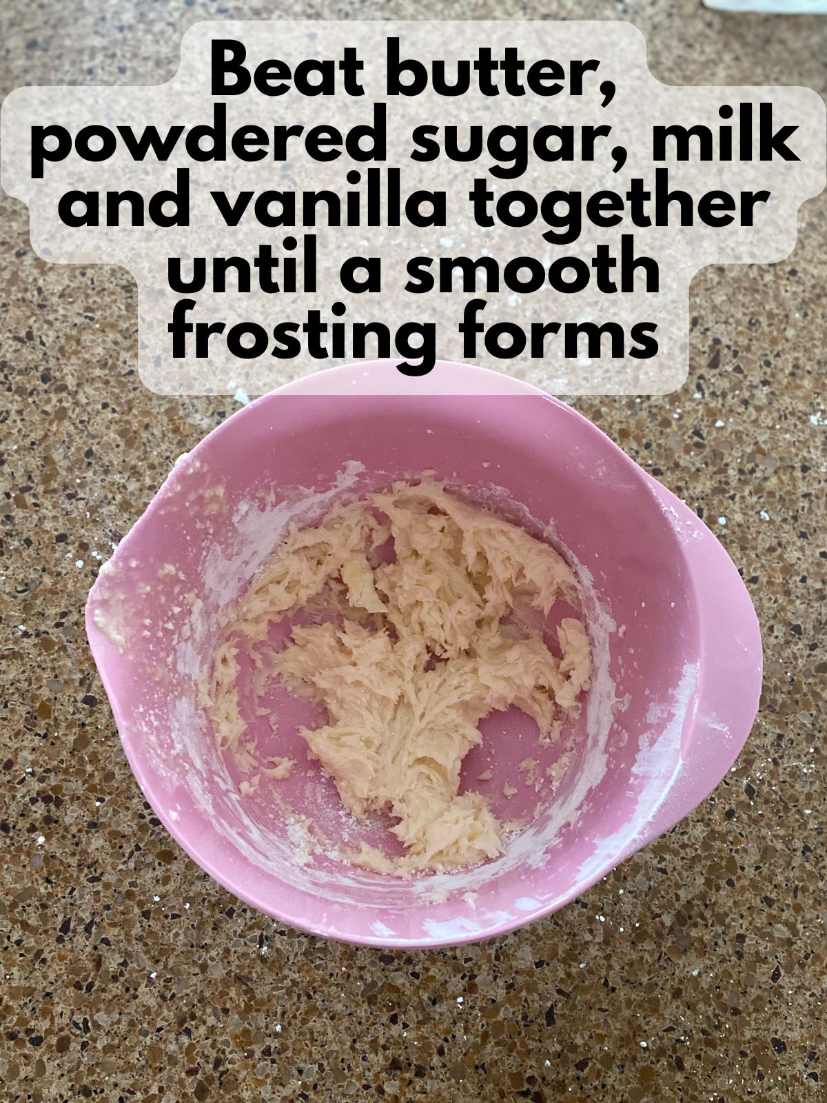 vanilla buttercream in a bowl