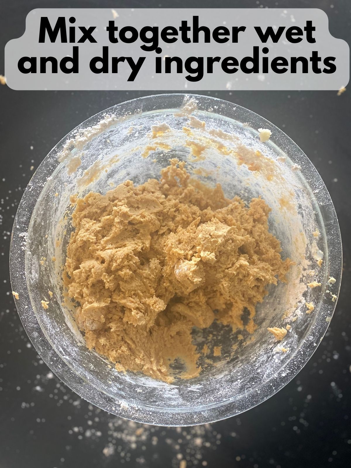 combined wet and dry ingredients for pumpkin sugar cookies