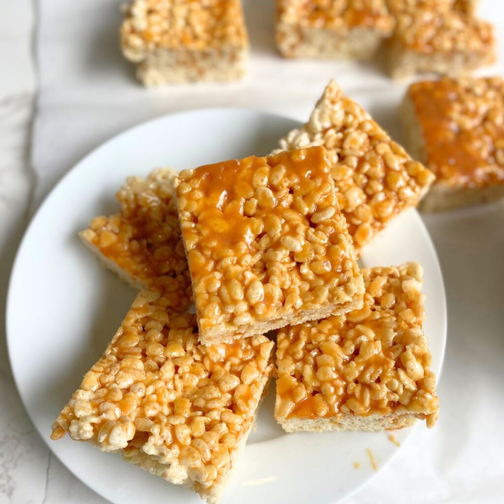 salted caramel rice krispie treats