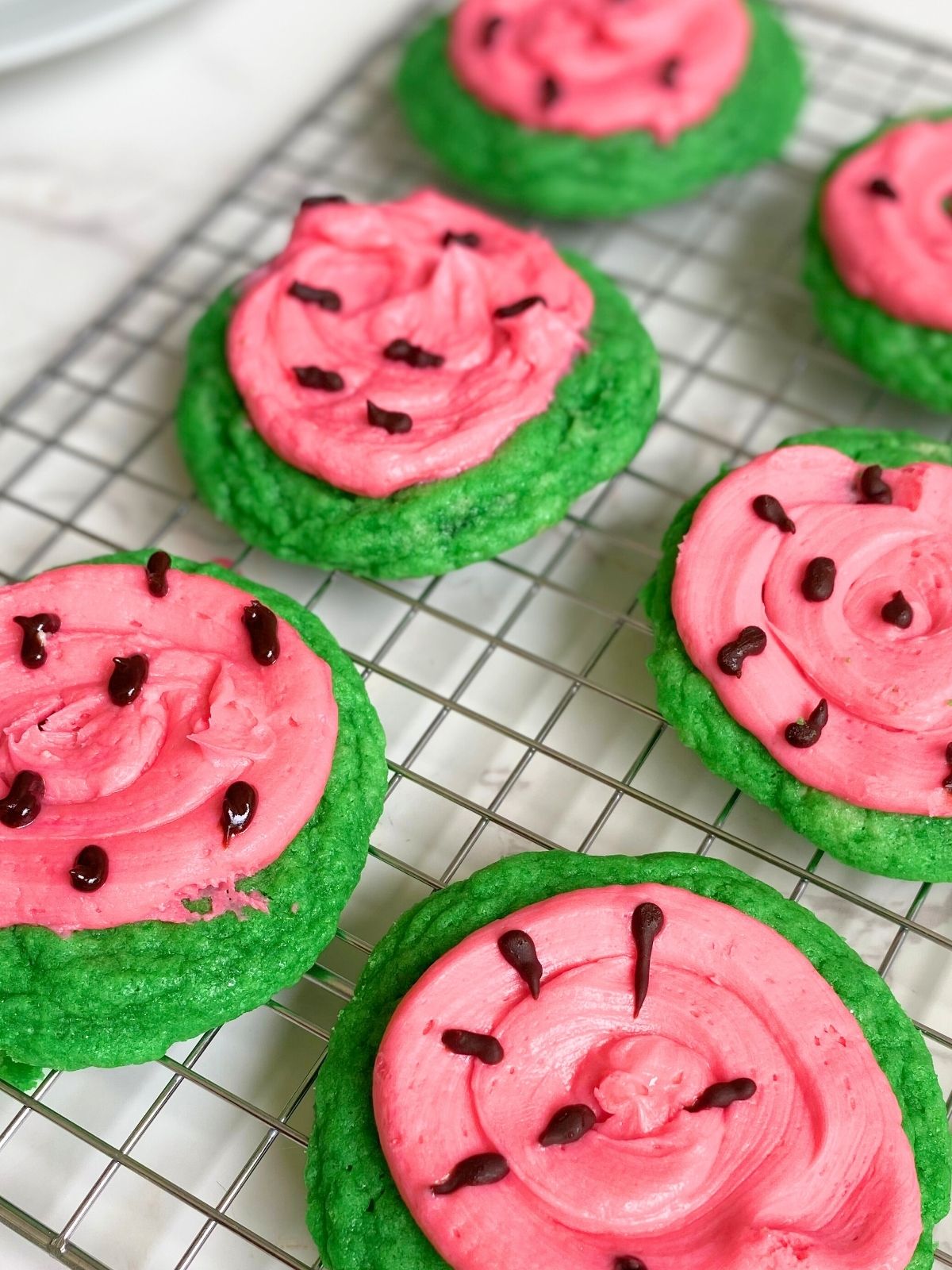 watermelon frosted sugar cookies