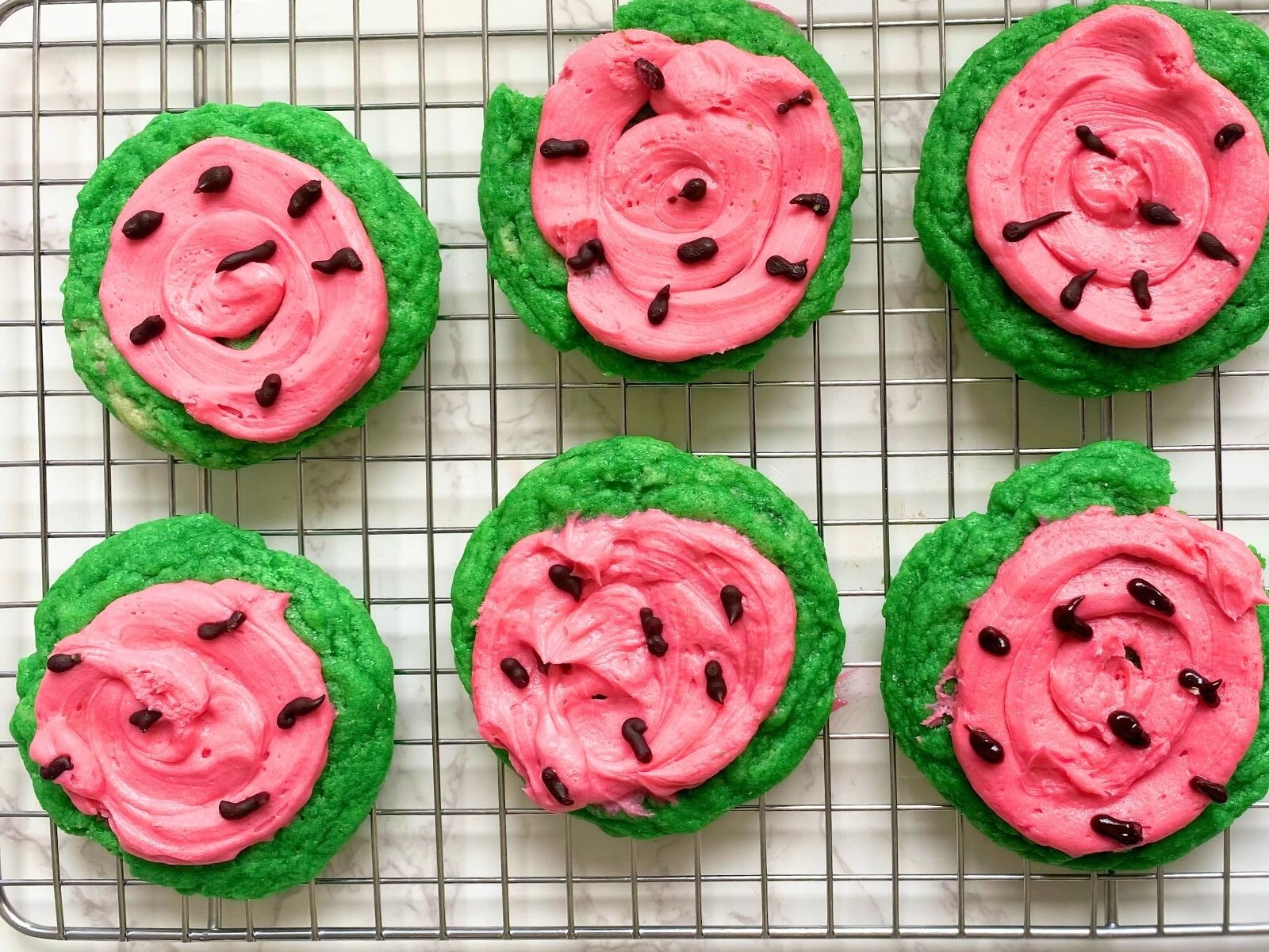 watermelon frosted sugar cookies