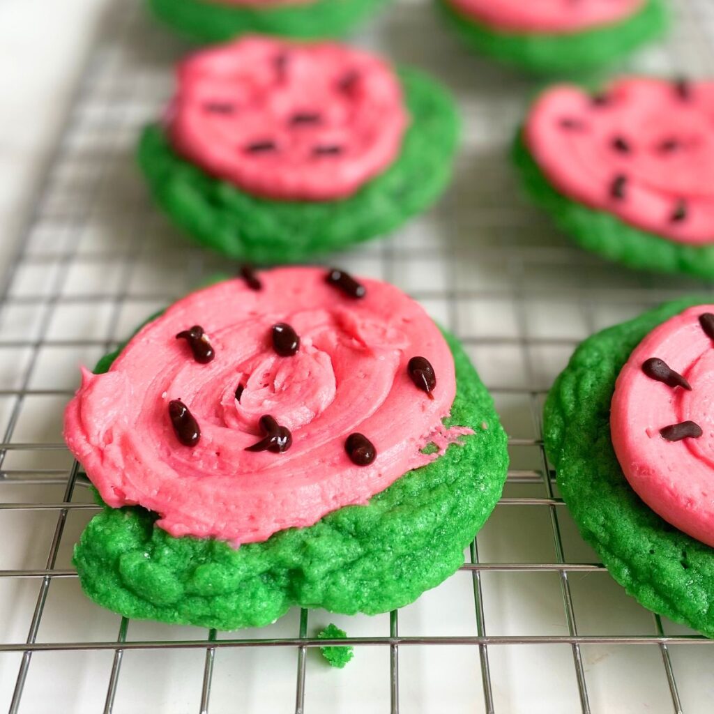 watermelon frosted sugar cookies