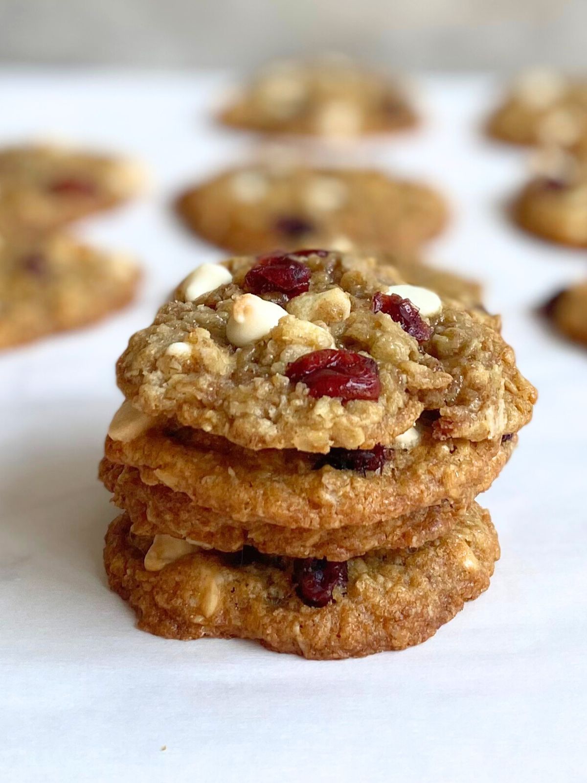 white chocolate cranberry oatmeal cookies