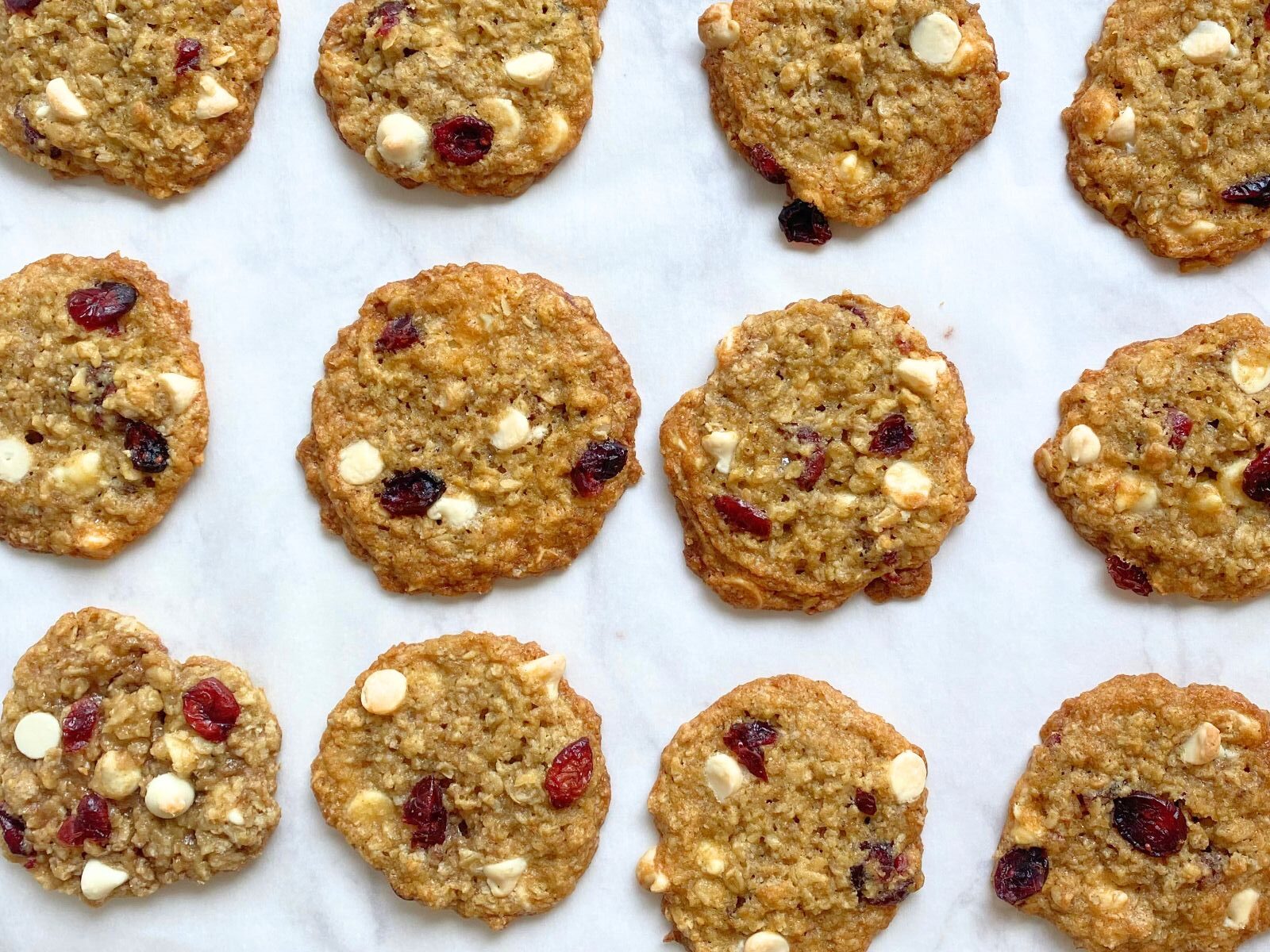 white chocolate cranberry oatmeal cookies
