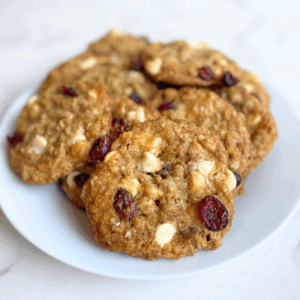 white chocolate cranberry oatmeal cookies