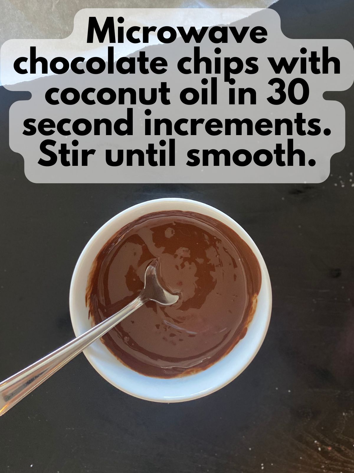melted chocolate and coconut oil