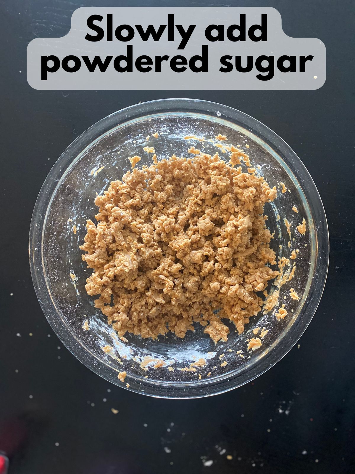 powdered sugar mixed with cookie butter and cream cheese