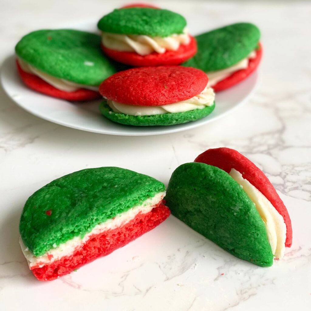 christmas cake mix whoopie pies