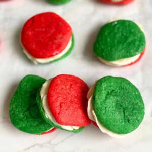 Christmas cake mix whoopie pies