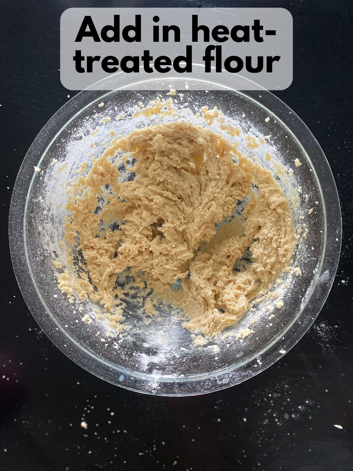 dry ingredients mixed with wet ingredients