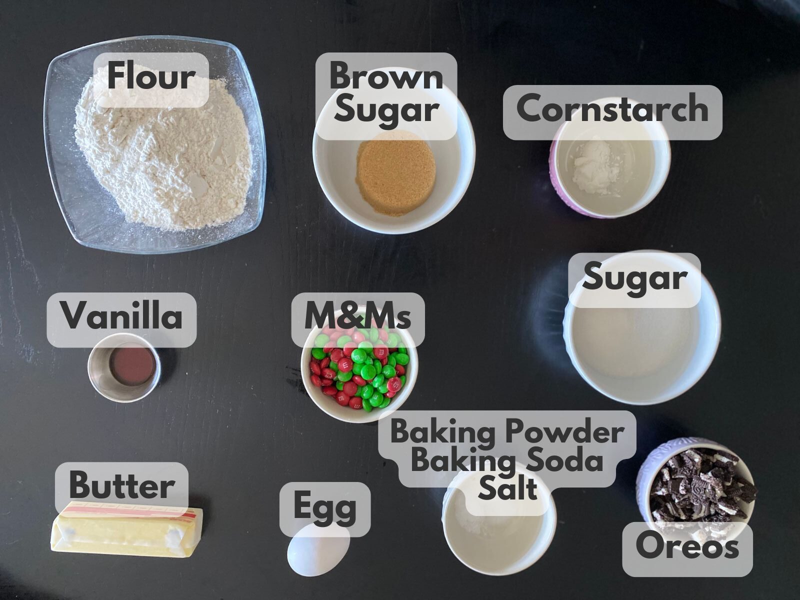 Christmas Oreo cookies ingredients