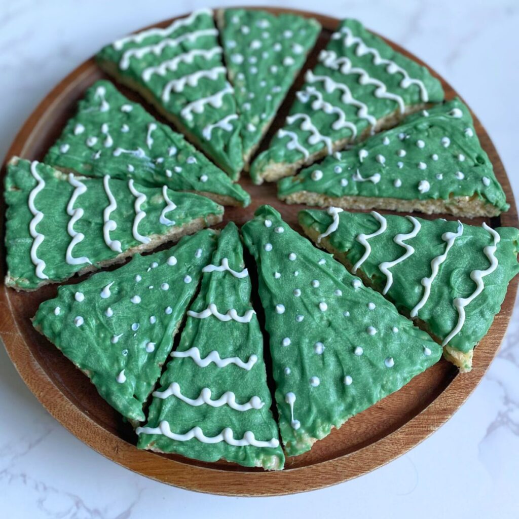 Christmas tree rice krispie treats
