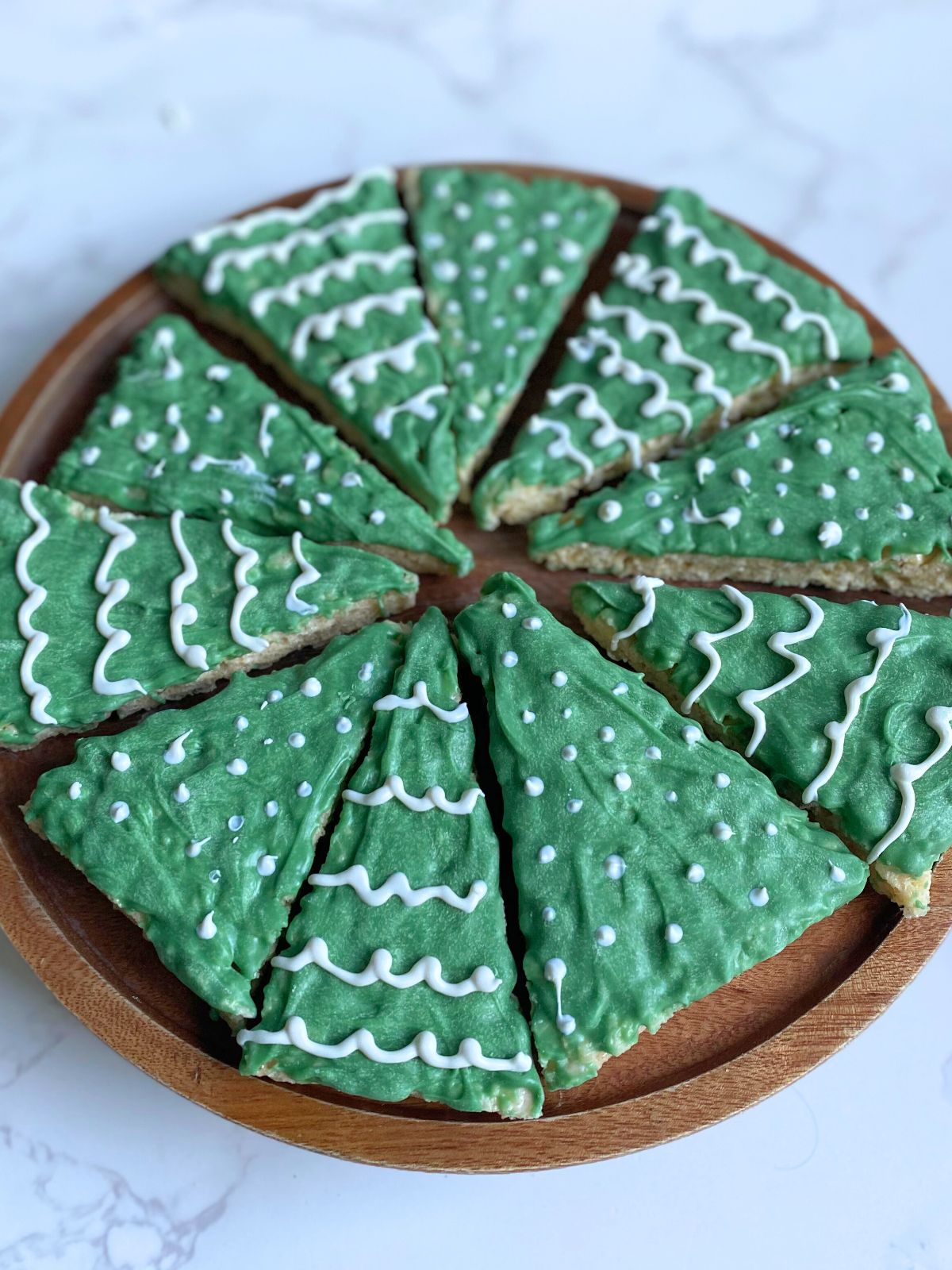 Christmas tree rice krispie treats