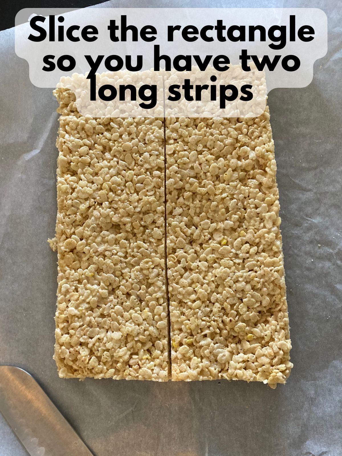 rice krispie treats cut vertically