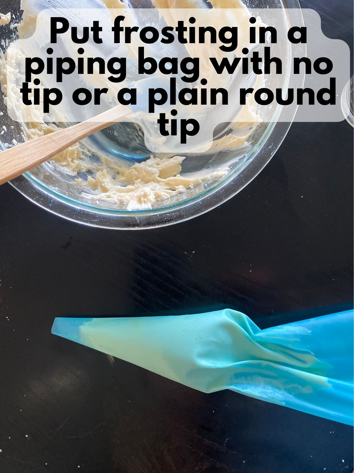 buttercream frosting in a piping bag