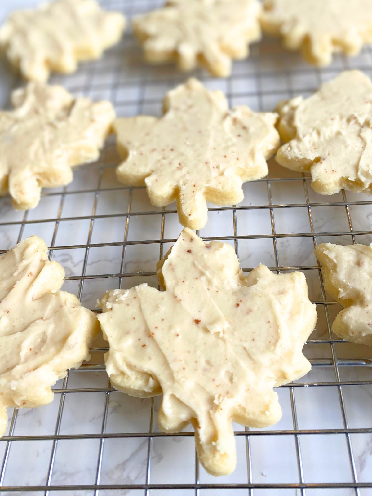 maple cutout cookies with brown butter maple frosting