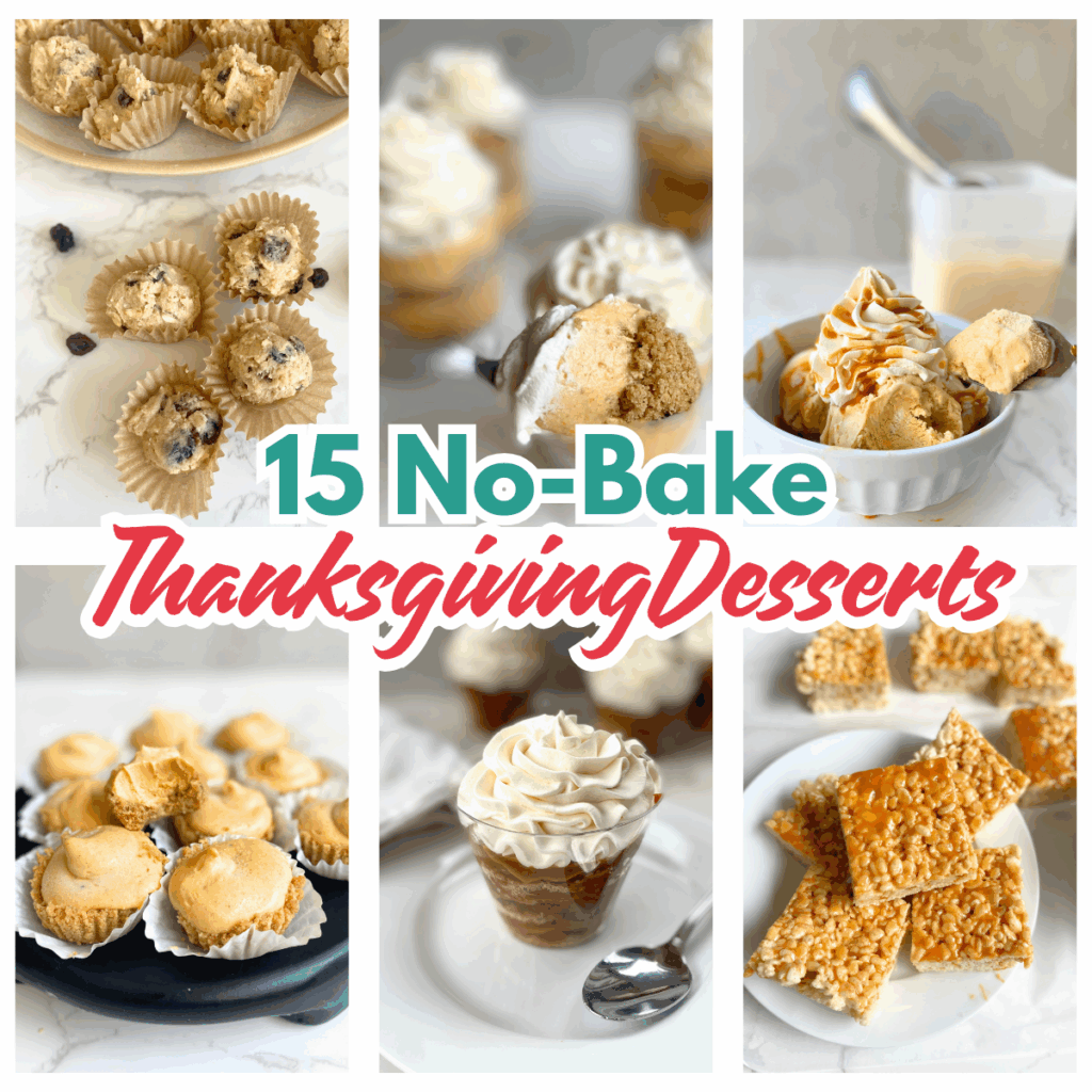 no bake thanksgiving desserts collage