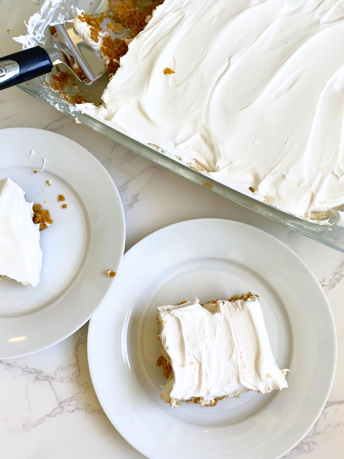 pumpkin poke cake with brown butter maple frosting