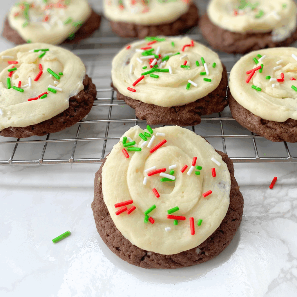 chocolate Christmas cake mix cookies