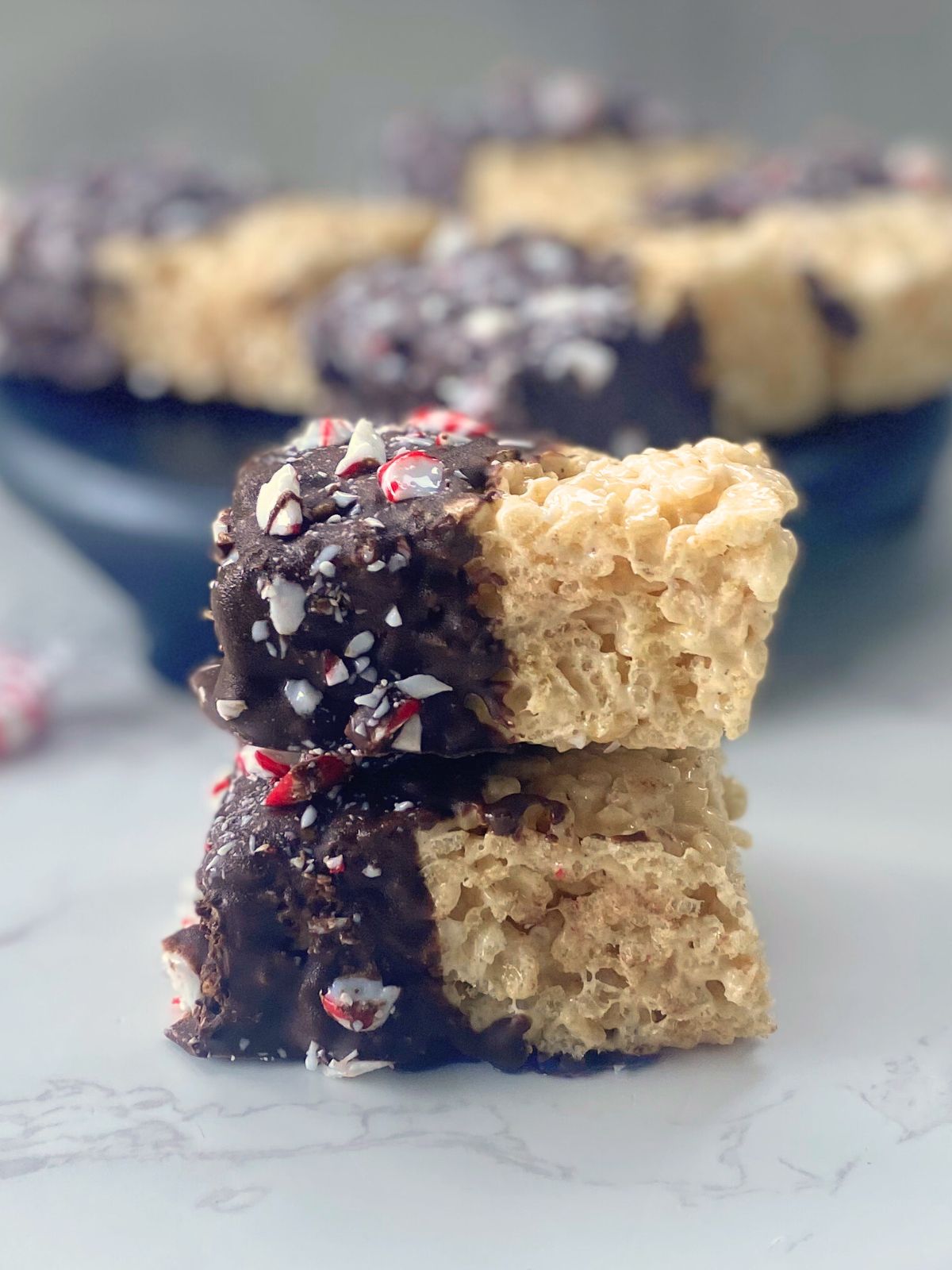 chocolate peppermint rice krispie treats