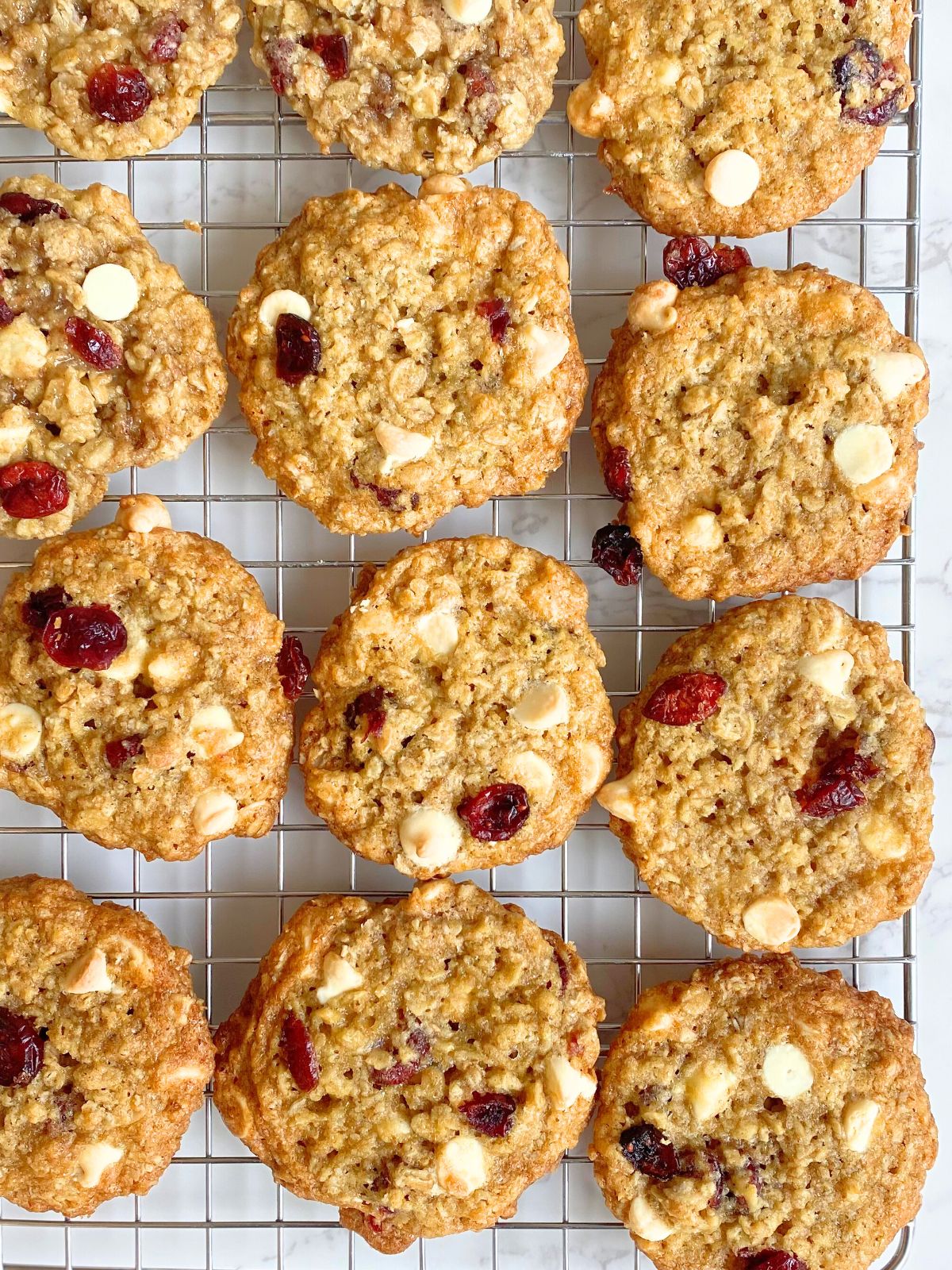 white chocolate cranberry oatmeal cookies