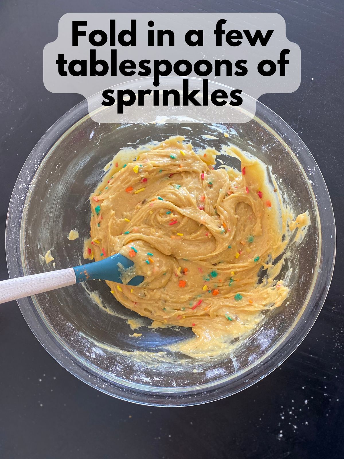 sprinkles folded into fall cake mix cookie dough