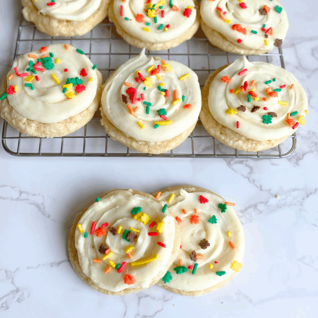 fall frosted cake mix cookies