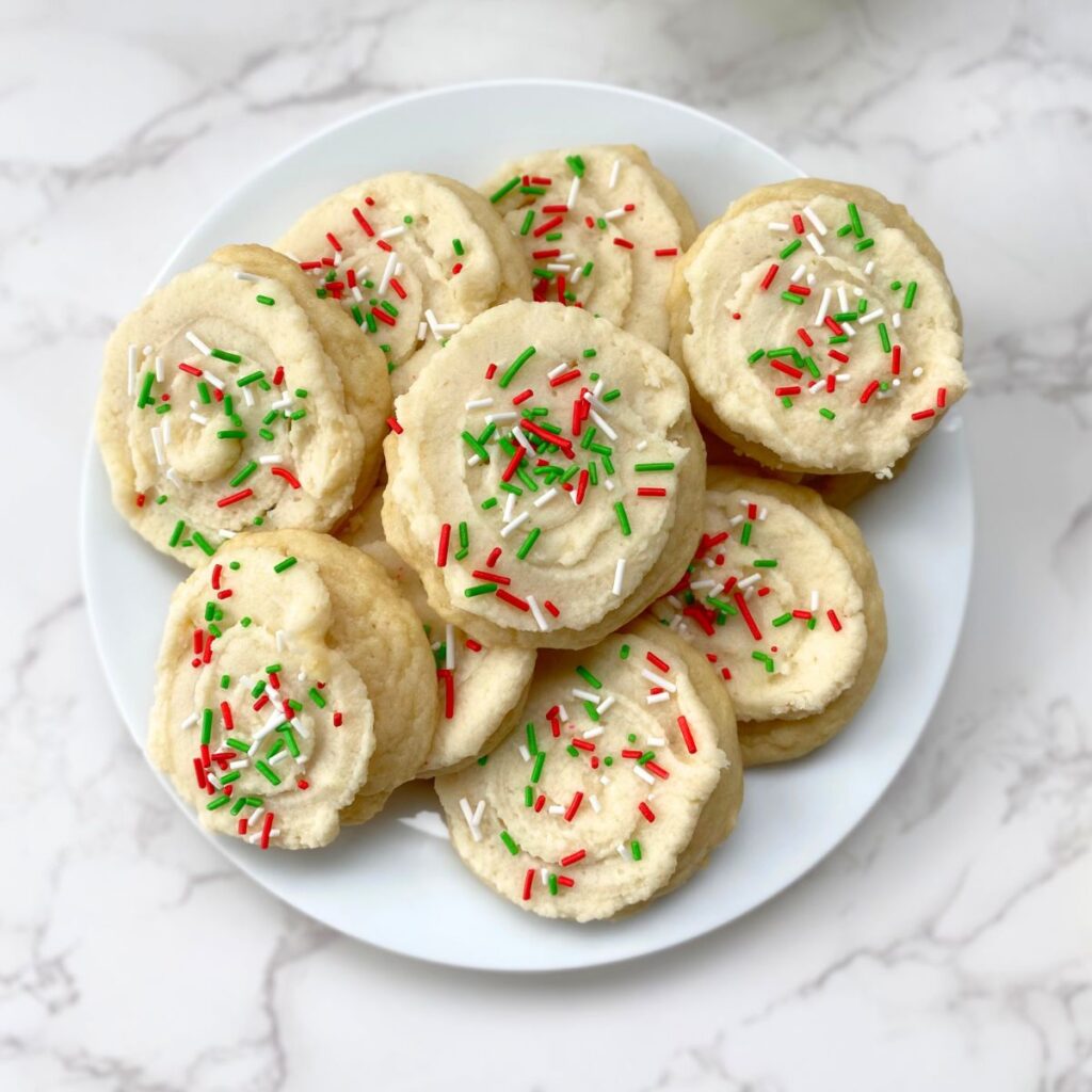 frosted Christmas sugar cookies