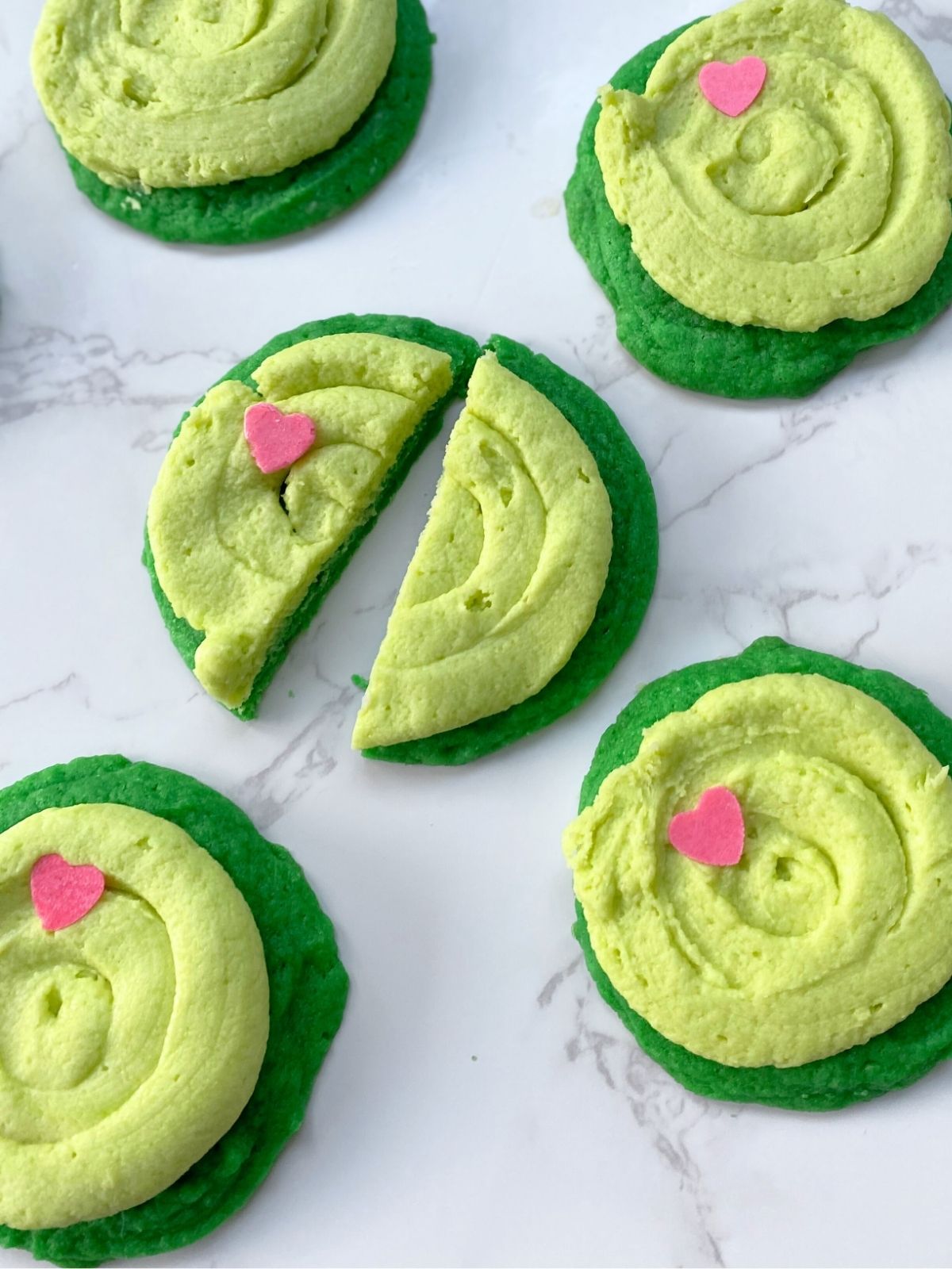 frosted Grinch cookies