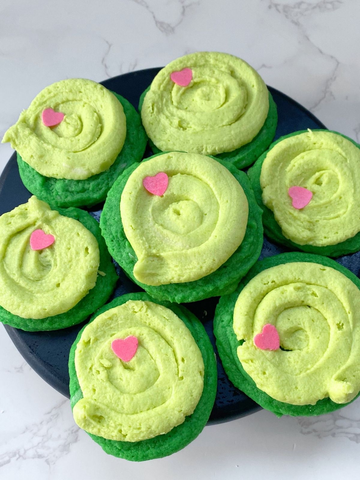 frosted Grinch cookies