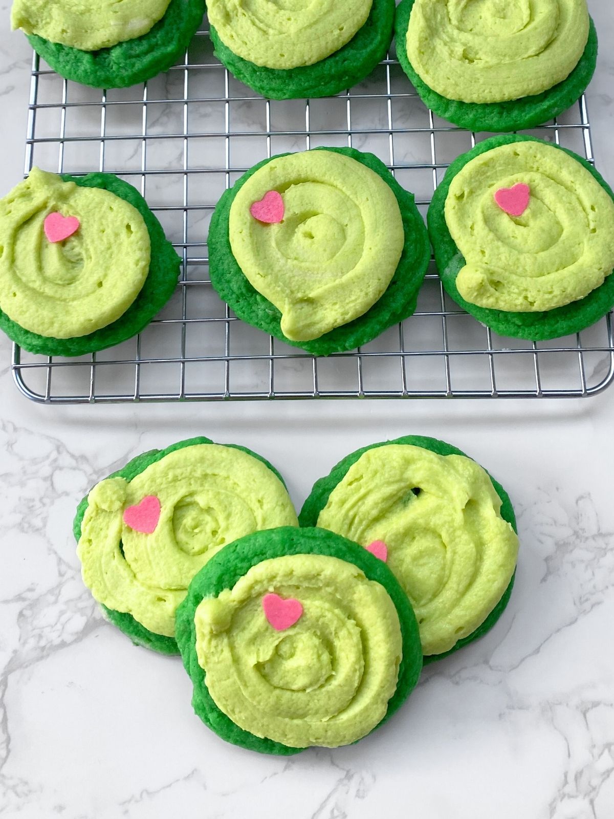 frosted Grinch cookies