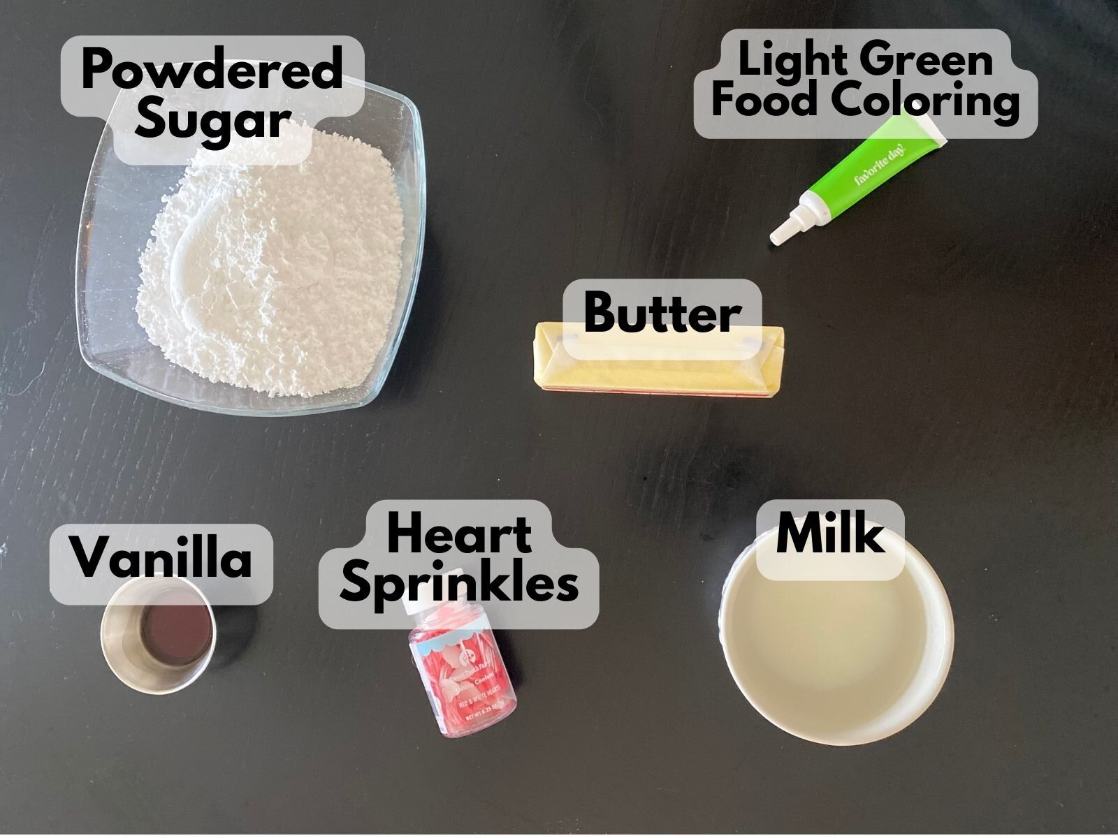 frosting and decoration ingredients