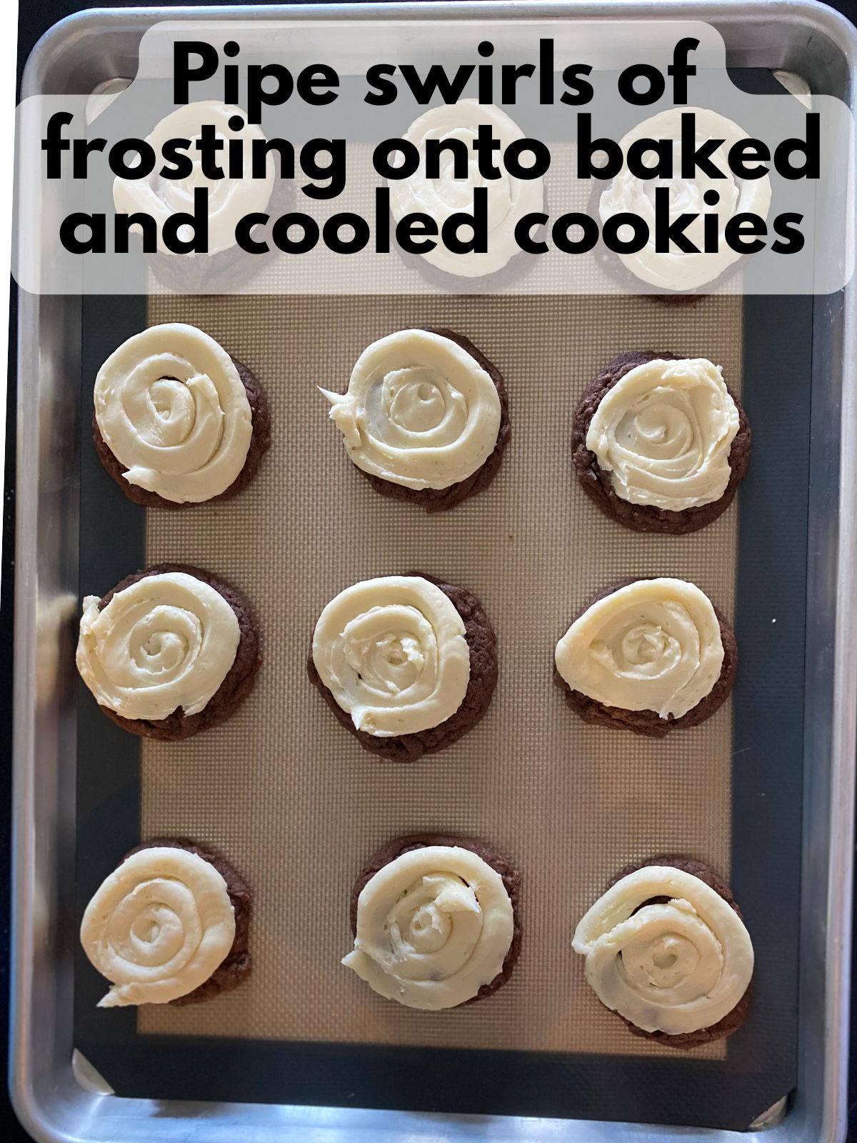 frosting on chocolate cake mix cookies